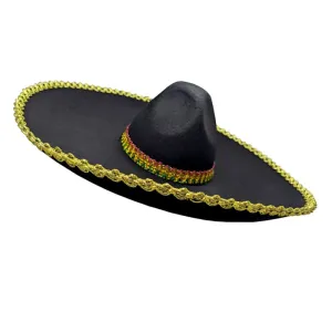 Sombrero - Black with Gold Rim