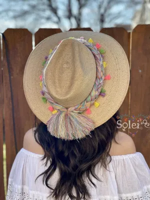 Sombrero Trenza Borlas