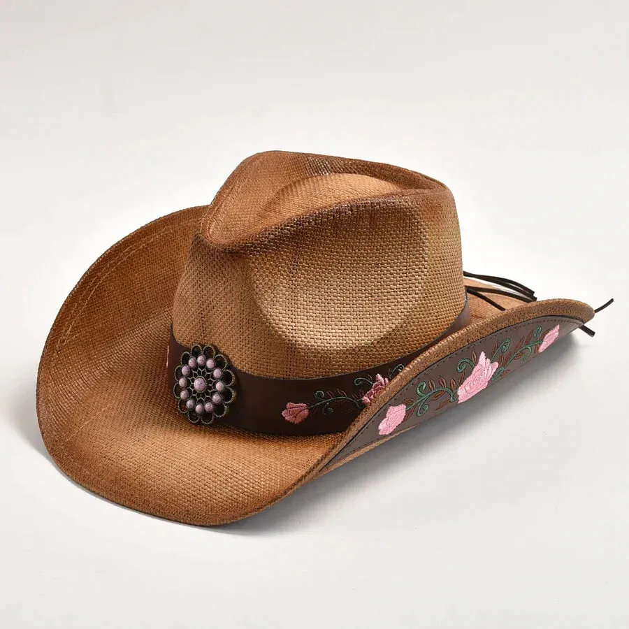 Straw Western Cowboy Hat Vintage Jazz Hat