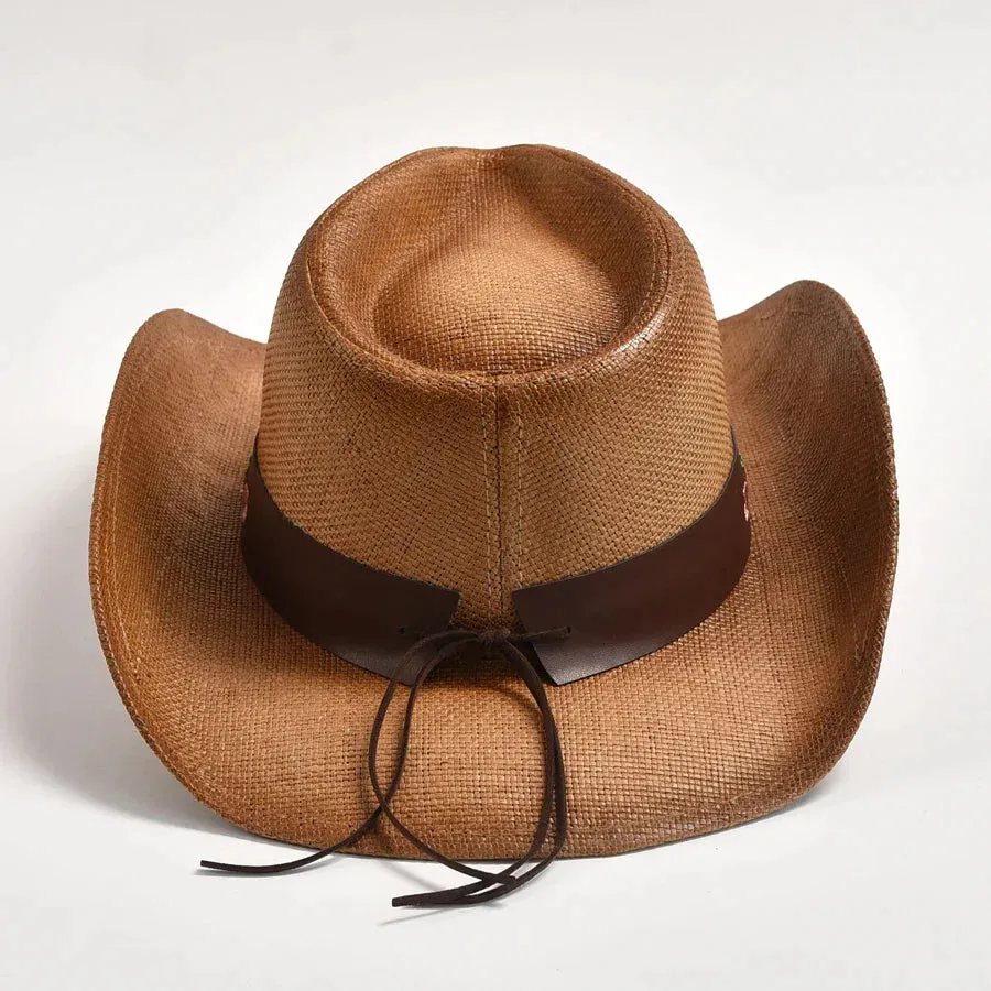 Straw Western Cowboy Hat Vintage Jazz Hat