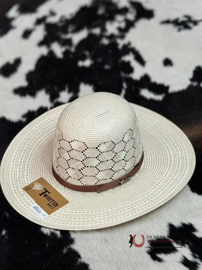 TWISTER STRAW HAT OPEN CROWN TWO TONE STYLE 2