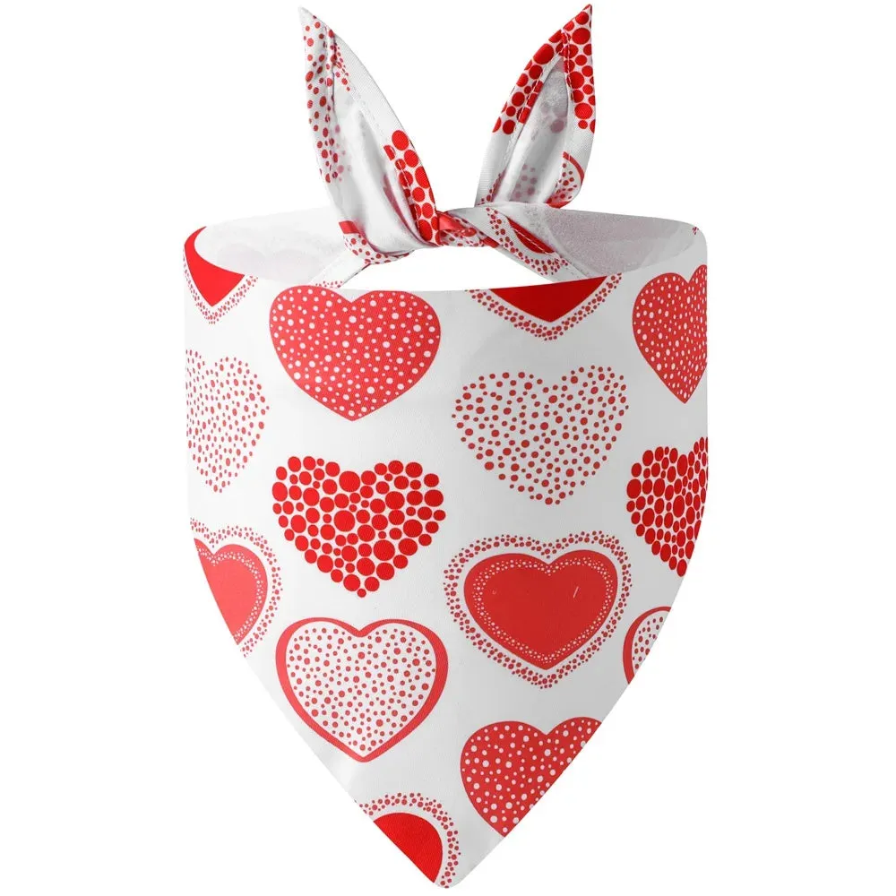 Valentine's Day Dog Bandana | Triangle Bib Scarf with Heart and Love Patterns | Pet Neckerchief Accessories for Puppy and Cat | Alo Trendy