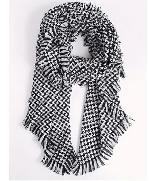 VIGROCK W&B Plaid Blanket Scarf for Women