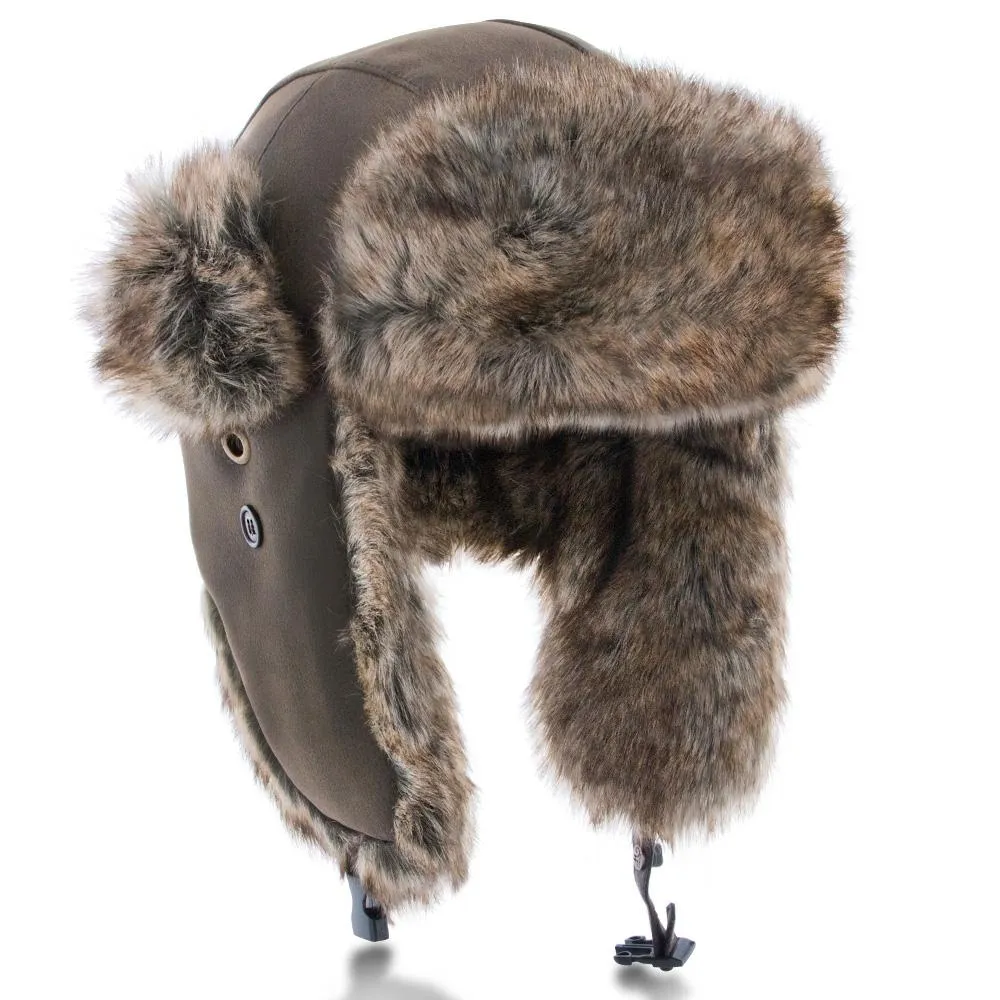 Walrus Hats Faux Fur Brown Trapper Hat