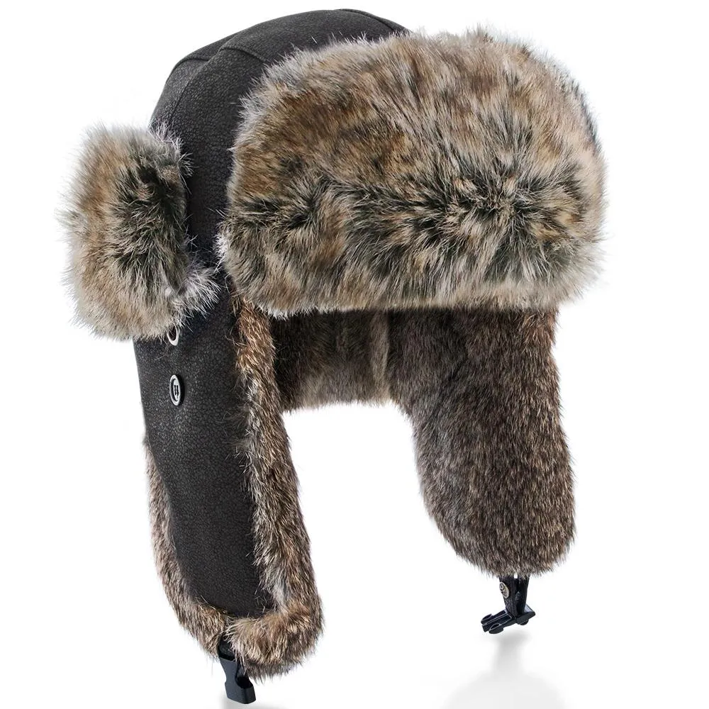 Walrus Hats Faux Fur Brown Trapper Hat