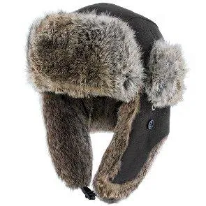 Walrus Hats Genuine Rabbit Fur Brown Trapper Hat