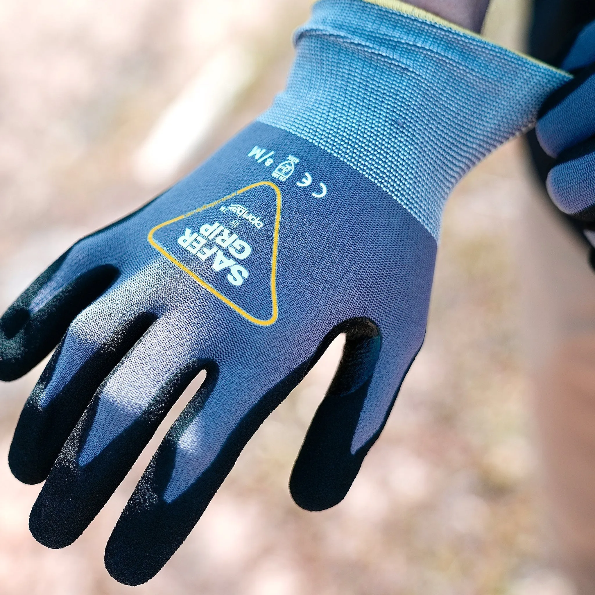 Warehouse Gloves - Nitrile Coated Gloves with Touchscreen - Safer Grip by OPNBAR™ (2-Pack)