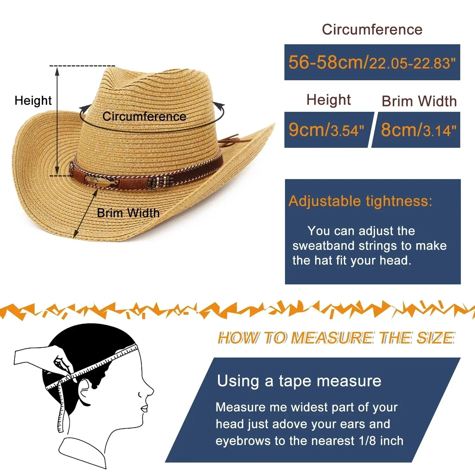 Western Cowboy Straw Sun Hat