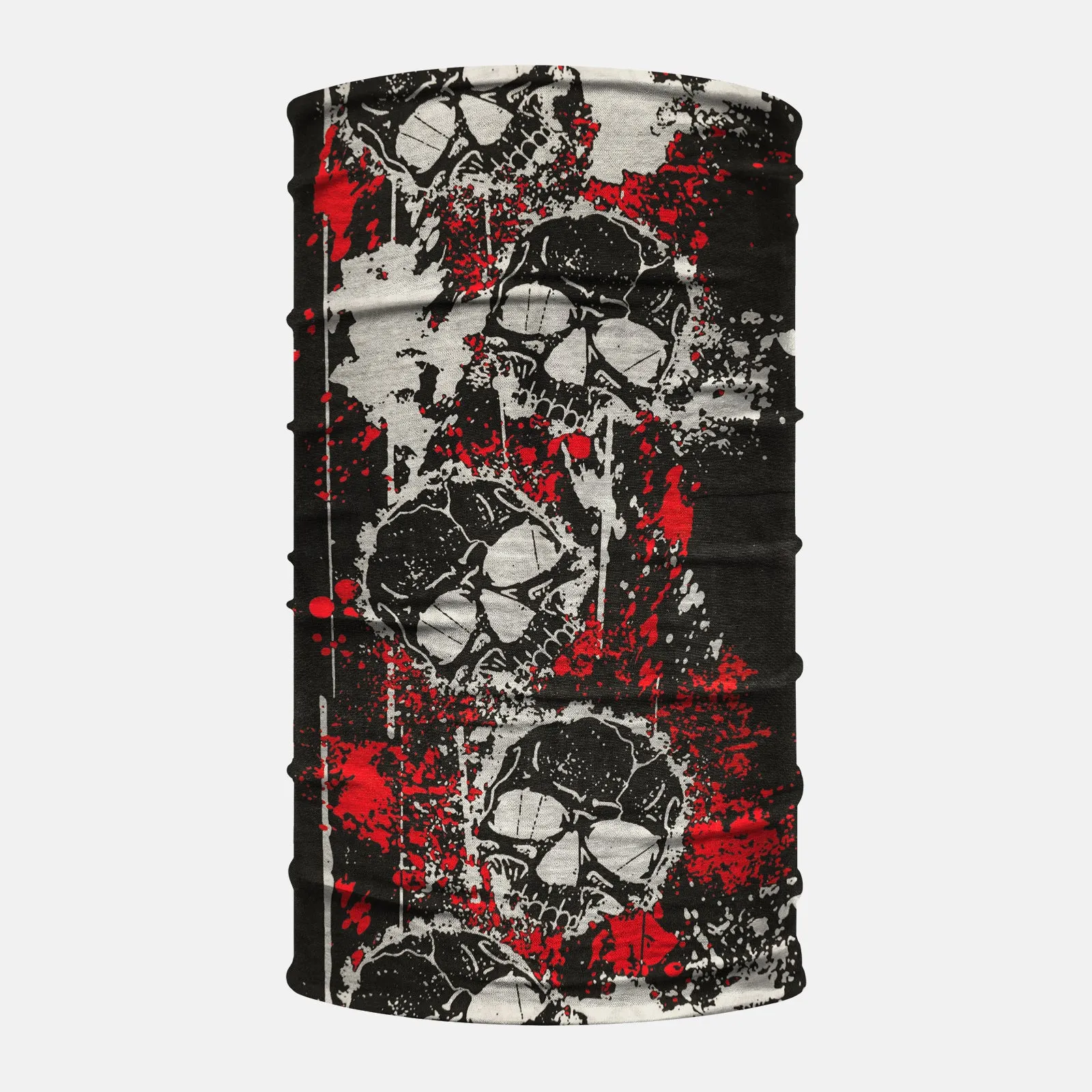 White Black Red Skulls Neck Gaiter