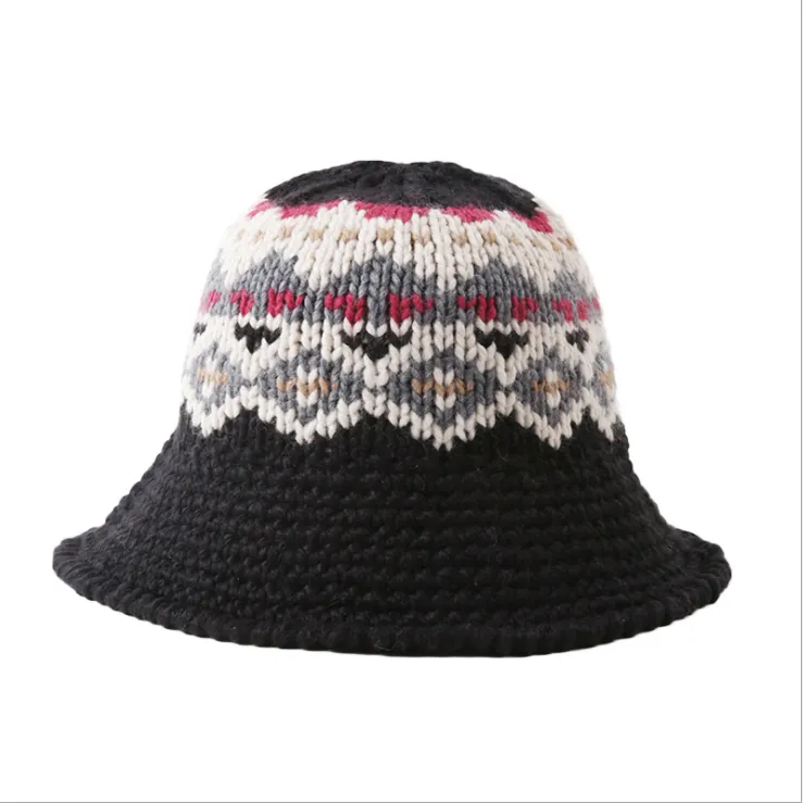 Women Bucket Hat Crochet Knit Panama Hip Hop Cap