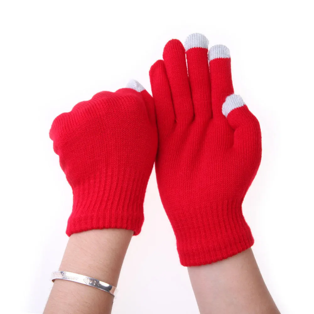 Women Men Touch Screen Soft Cotton Winter Gloves Warmer Smart For All phones